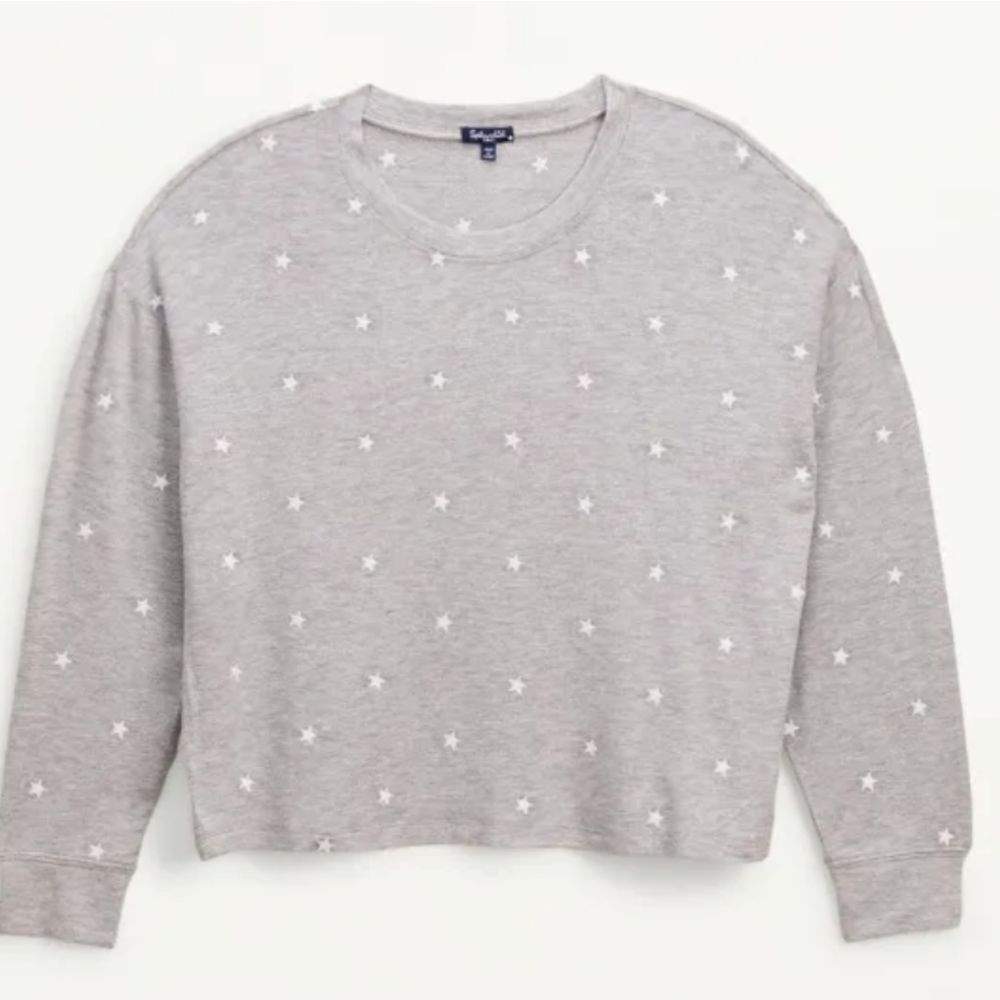 Splendid👍 Light Grey Embroidered Stars⭐ Sweater - Picture 13 of 14